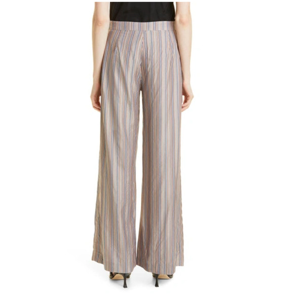 Samsoe Samsoe Pants Elina Trousers In Blue Ochre stripes Womens S NEW NWT N55 - Picture 2 of 6